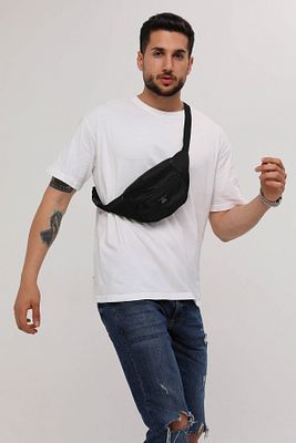 Unisex Siyah 2 Bölmeli Omuz Ve Bel Çantası ürün fotoğrafı
