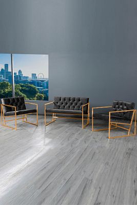 Oslo Modern Gold İskandinav Metal Berjer Ofis Balkon Bahçe Koltuk Takımı Füme ürün fotoğrafı