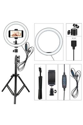 Youtuber Led Işıklı Tripod Selfie Makyaj Işığı Sürekli Ring Light 10 Inç Halka Dz66 ürün fotoğrafı