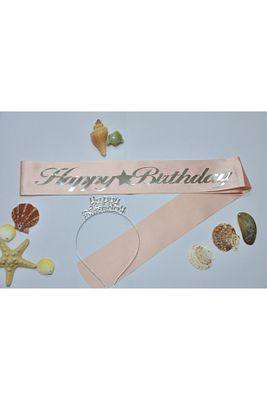 Happy Birthday Kuşak Ve Taç & Doğum Günü Partisi & Doğum Günü Parti Kuşağı ürün fotoğrafı