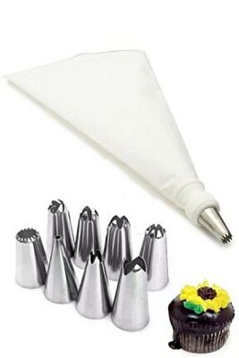 Metal 9 Duylu Krema Torbası Seti - 9 Uçlu Krema Sıkma Torbası ürün fotoğrafı