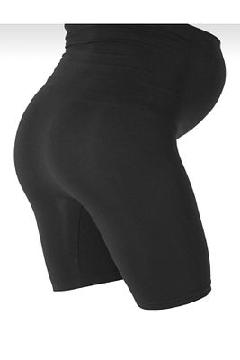 Siyah Seamless dikişsiz rahat kumaş spor ve günlük kullanım 1/4 diz üstü hamile tayt ürün fotoğrafı