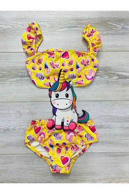 Unicorn Desenli Kız Çocuk Mayokini ürün fotoğrafı