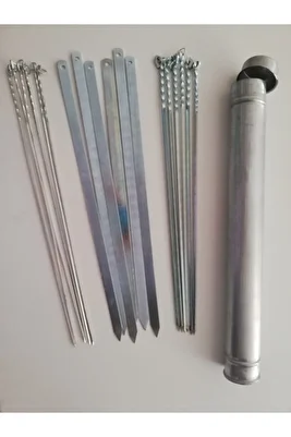 Mangal Seti (50 CM)- 6 Adana Kebap Şişi, ,6 Adet Ciğer,6 Adet Kuşbaşı, Şiş Kabı ürün fotoğrafı