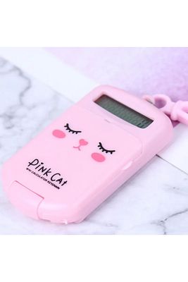 Mini Kawai Hesap Makinasi Çoçuklar Için Anahtarlik Pembe ürün fotoğrafı