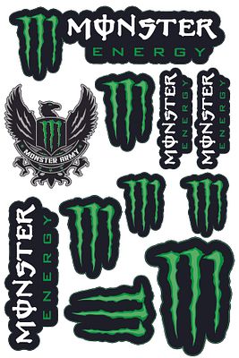 Monster Sponsor Sticker Set A4 ürün fotoğrafı