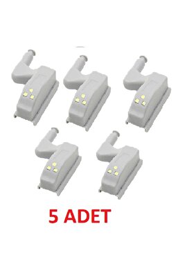 "5 Adet" Üç Ledli Menteşe Üzeri Dolap Içi Sensörlü Dekoratif Aydınlatma (1 Adet + Pil) ürün fotoğrafı