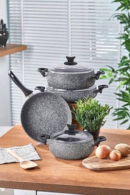 Taç Master Cook Tombik 7 Parça Tencere Seti Gri ürün fotoğrafı
