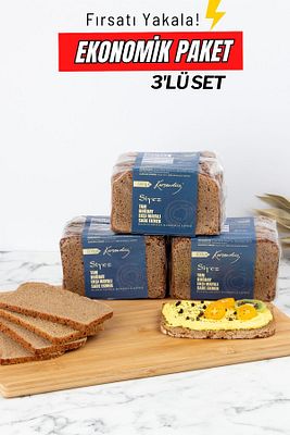 %100 Siyez Tam Buğday Ekşi Mayalı Ekmekler 3'lü Seçim 3x500gr (SADE-SADE-SADE) ürün fotoğrafı