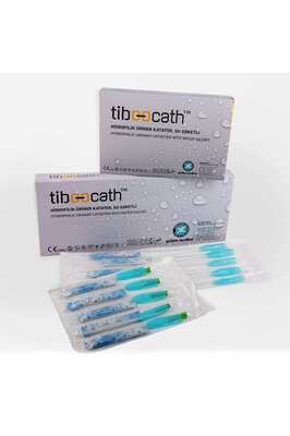 Tiboocath Kayganlaştırıcı Jelli Hidrofilik Üriner Kateter Su Soketli Sonda Ch 16-40 30'lu Paket ürün fotoğrafı