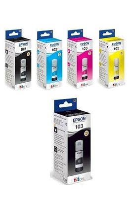 103 Ecotank L3151 Siyah Sarı Mavi Kırmızı 4 Renk Orjinal Mürekkep Kartuş Takımı + 1 Siyah ürün fotoğrafı