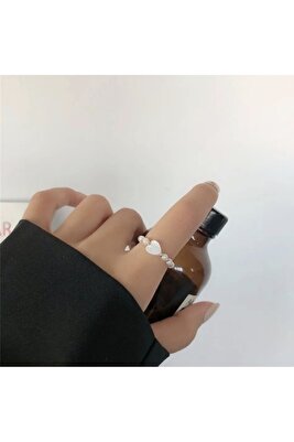 Moanlisatoka Kadın Kalp Gold İncili Yüzük ürün fotoğrafı