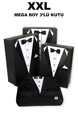 Damat Bohçası Çeyiz Sandık Ve Kutu 4 'lü Set - Gerçek Papyon Ve Düğme ürün fotoğrafı