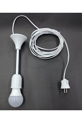 10 Metre 2x0.75 Kablolu Fişli Duylu Ampül Dahil Seyyar Lamba Uzatma Kablolu Tak Çalıştır Tamir Işığı ürün fotoğrafı