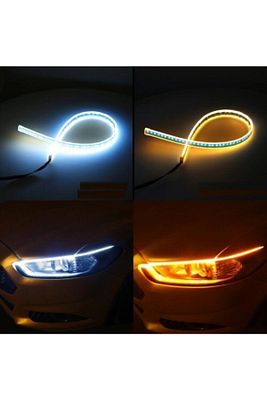 Far Üstü Kayar Sinyalli Led Gündüz Farı Şerit Lamba Takımı 60 cm ürün fotoğrafı