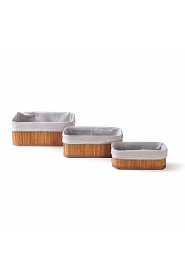 Deco&style Bambu 3'lü Sepet - Bej ürün fotoğrafı