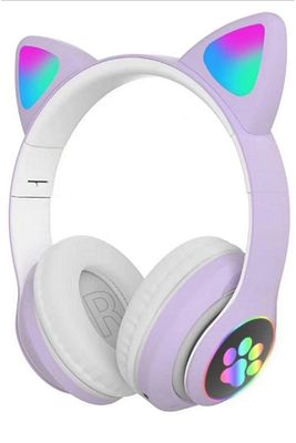 Kart Girişli Kedi Bluetooth Kulaklık Yüksek Ses Akıllı Led Kulaklık + 12 Saat Fazla Şarj ürün fotoğrafı