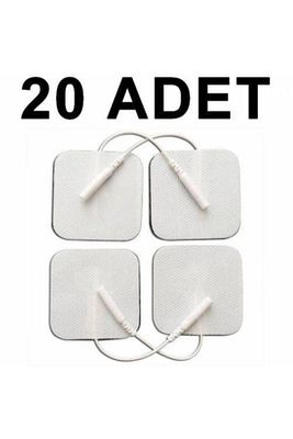 20 Adet Tens Cihazı Kablolu Yedek Elektrot 5x5 Tens Pedi ürün fotoğrafı