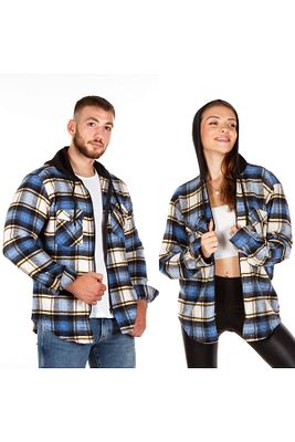 Kapüşonlu Fermuarlı Unisex Oduncu Gömleği ürün fotoğrafı