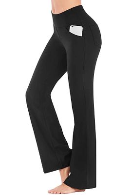 Kadın Bootcut Yüksek Bel Yoga Egzersiz 4 Cepli Toparlayıcı Ispanyol Paça Tayt Pantolon ürün fotoğrafı