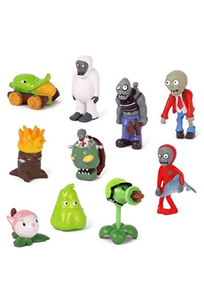 Plants And Zombies, зомби + растенија, комплет од 10 фигури 3-7 cm