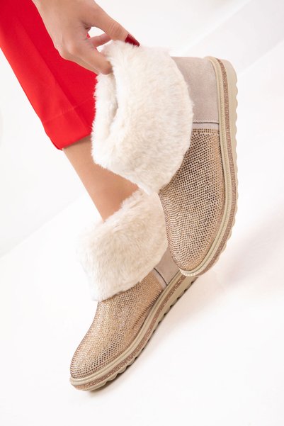 Ten Suede-Gold Women's Boots & Booties 21165