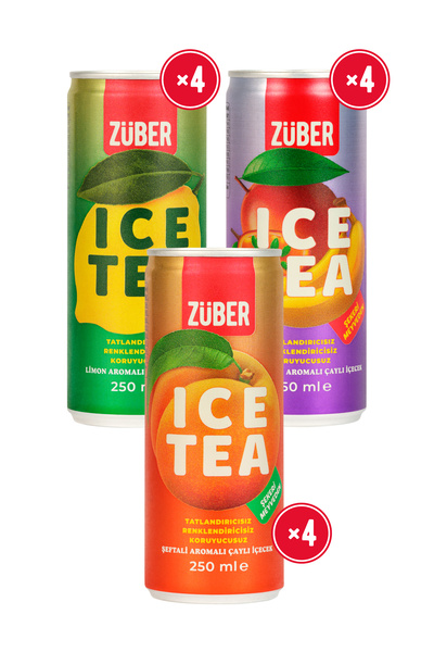 Ice Tea ладен чај дегустациски пакет 250ml x 12 парчиња (лимон, праска, тропско овошје)