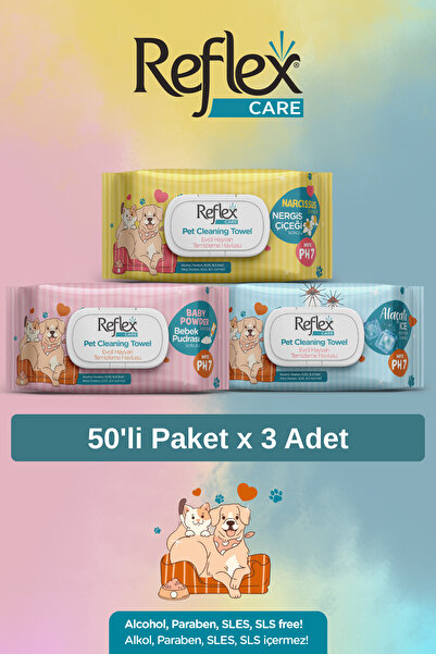 Care хигиенски влажни марамчиња за домашни миленици сет од 3 со мешани мириси пудра, Nerg