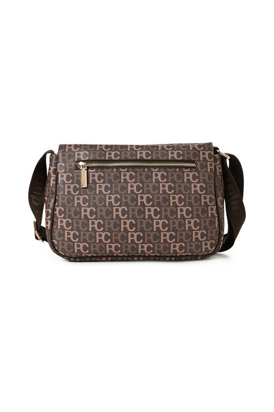 Coffee Tramlı Alphabet Women's Crossbody Bag 05Po22Y1550