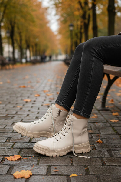 Beige Women's Boots & Booties 21139