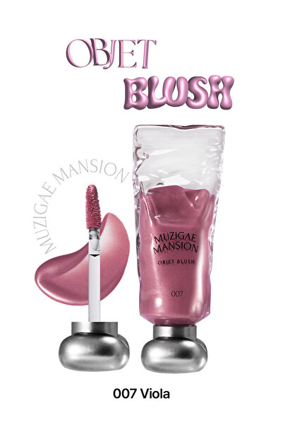 Лесно течно руменило со сјаен финиш што се впива во кожата, MUZIGAE MANSION Objet Blush (007 Viola)