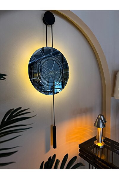 Pendulum Blackclock-голема димензија (40X105CM) -ѕиден часовник со метална закачалка и огледало
