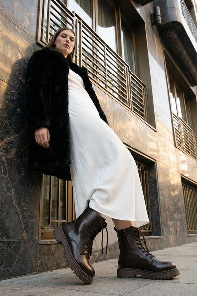 Brown Matte Women's Boots & Booties 13786