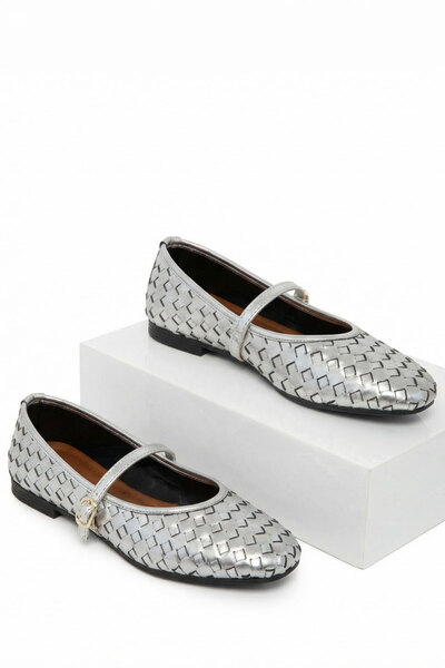 Silver Women's Ballerinas 21351