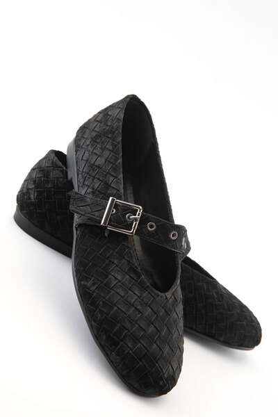 Black Women's Ballerinas 21354