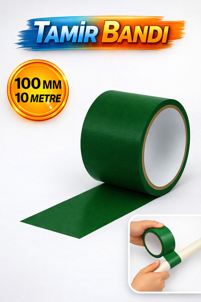 Зелена лента за поправка 100 mm x 10 mt, повеќенаменска, силно леплива, водоотпорна, за изолација