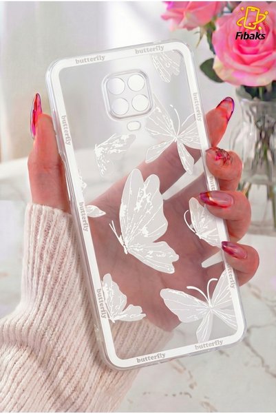 Redmi Note 9 Pro/9S Case Designed Patterned Camera Protected Transparent Butterfly Flexible Soft Silicone