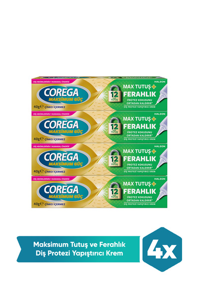 Крем за фиксирање на забни протези Max Hold & Freshness 40g X 4 парчиња