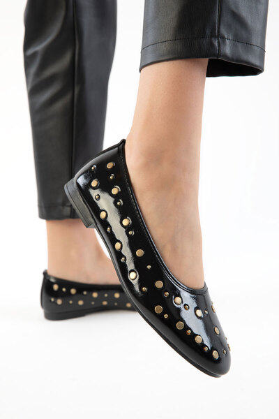 Black Women's Ballerinas 21265