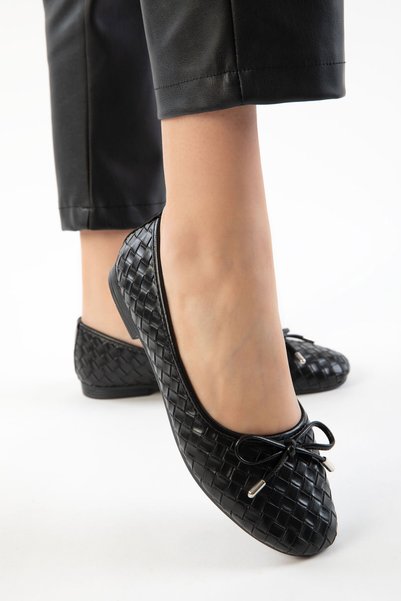 Black Women's Ballerinas 21353