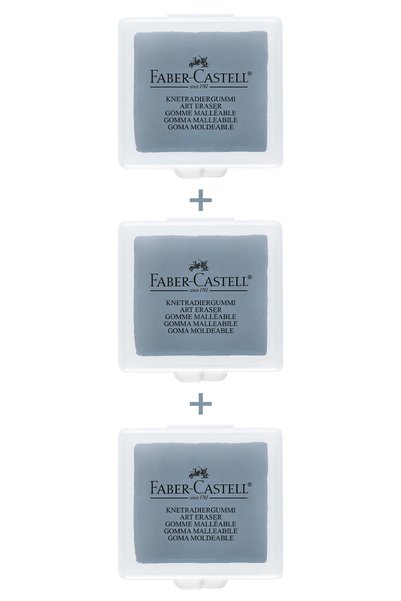3-piece Set, Kneadable Eraser, Art Eraser, Dust-Free Erasing, Plastic Box, Artistic and Technical Use