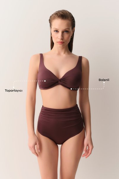 Twisted Front Underwire Gathering Bikini Top