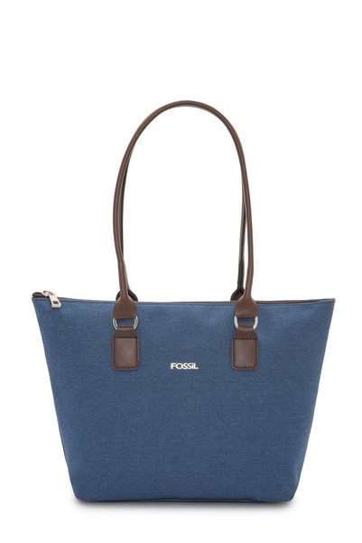 Canvas Navy Blue Women's Hand and Shoulder Bag 05Fo26Y5116