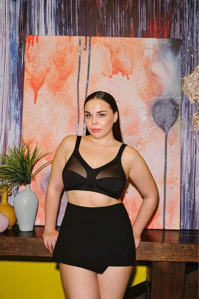 Juliet Tulle Detailed Minimizer Unpadded Wirefree Bra