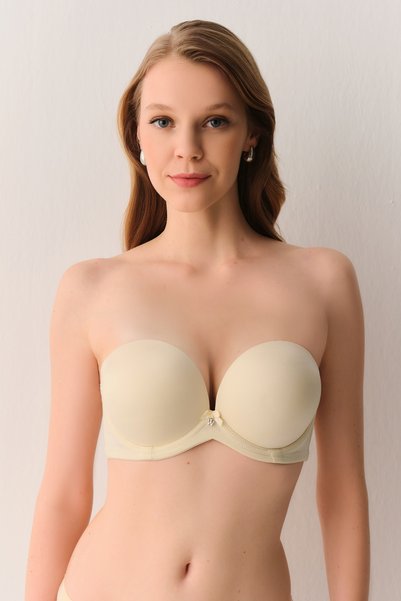Super Push up Supported Strapless Underwire Bra