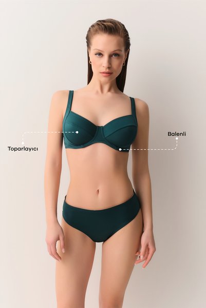 Pipe Underwire Bikini Top with Gathering Accessories