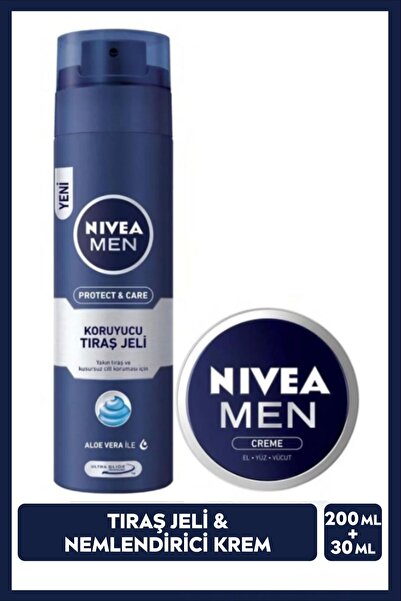 MEN Protect&Care заштитен гел за бричење 200ml и хидратантен крем за нега 30ml, со алое вера