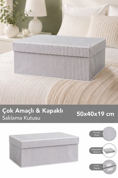 Multi-Purpose Storage Box Organizer Base with Lid 50 X 40 X 19 cm