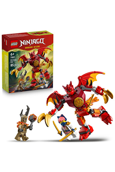 ® NINJAGO® Kai’s Dragon Robot Battle Pack 71851 - 6+ сет за составување играчки (85 парчиња)