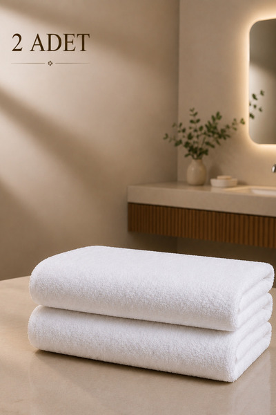 2 Pieces Hotel Towel White 50X85 cm 200 Grams Bukle - Armür Hand Face Towel